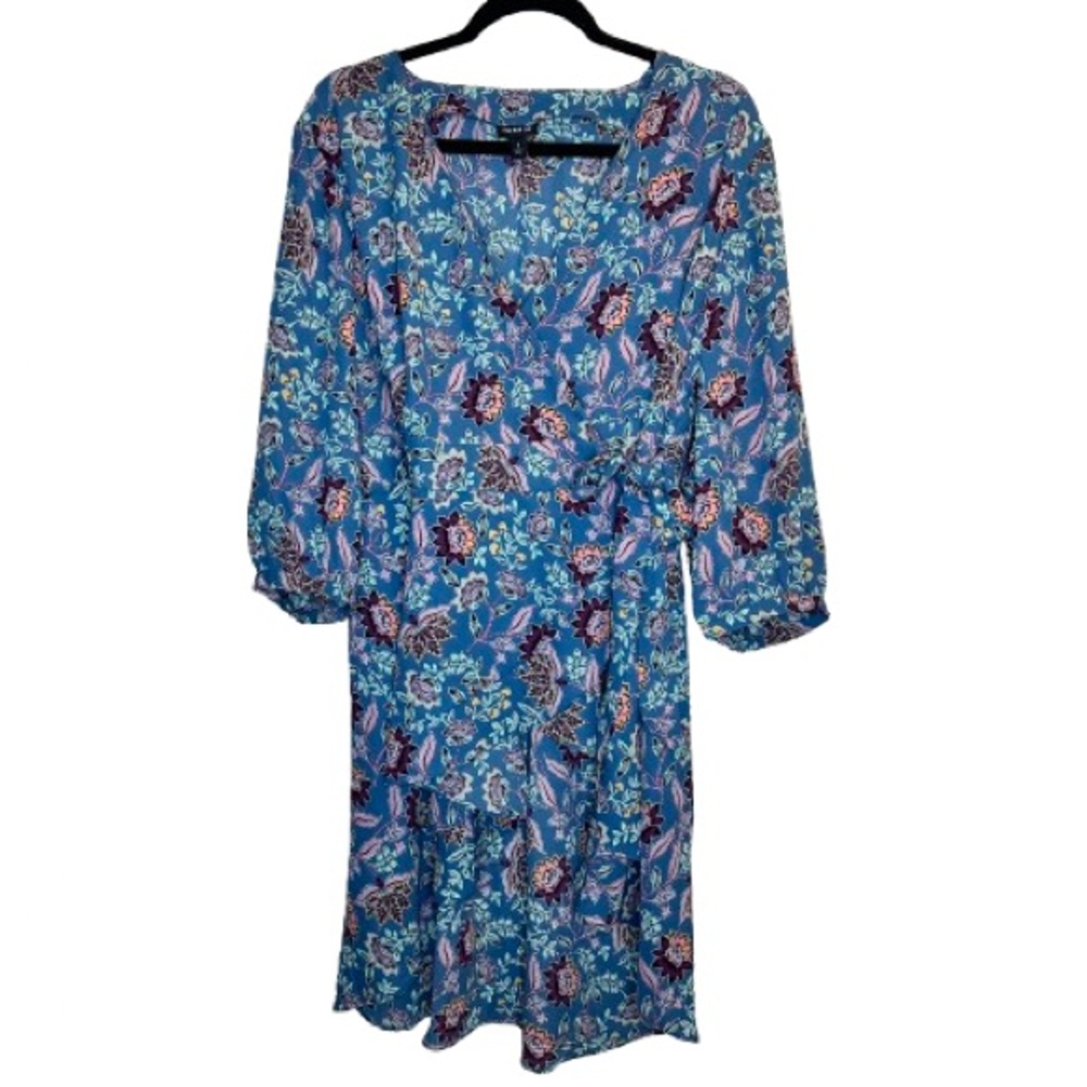 Torrid Women’s Floral Multicolor Georgette Tunic Wrap Top Blouse Size 1X